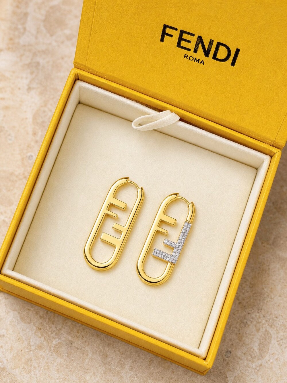 Fendi Modern Designer Earrings Style 3 | New with Box - Picture 3 of 9